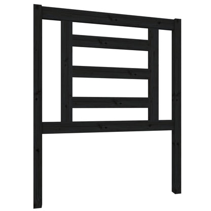 Testiera per Letto Nera 81x4x100 cm in Legno Massello di Pino - homemem39