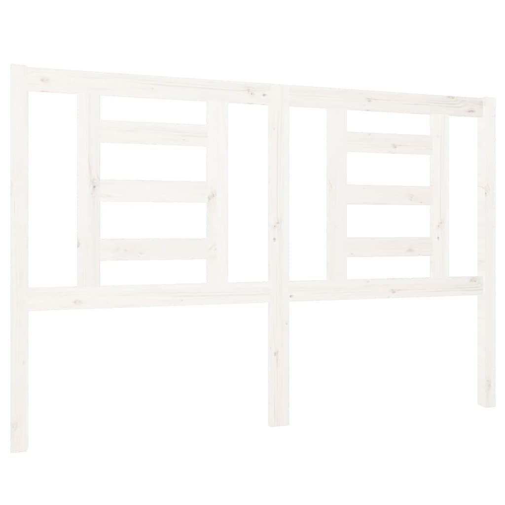 Testiera per Letto Bianca 126x4x100cm in Legno Massello di Pino - homemem39