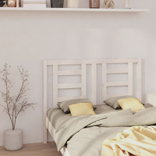 Testiera per Letto Bianca 146x4x100cm in Legno Massello di Pino - homemem39