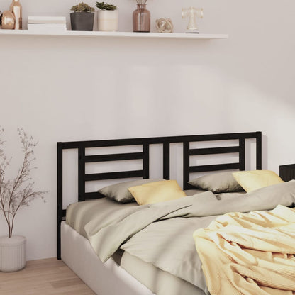 Testiera per Letto Nera 166x4x100 cm in Legno Massello di Pino - homemem39