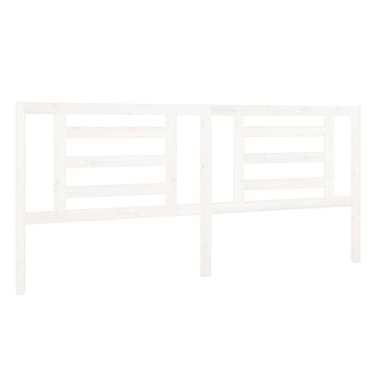 Testiera per Letto Bianca 206x4x100cm in Legno Massello di Pino - homemem39