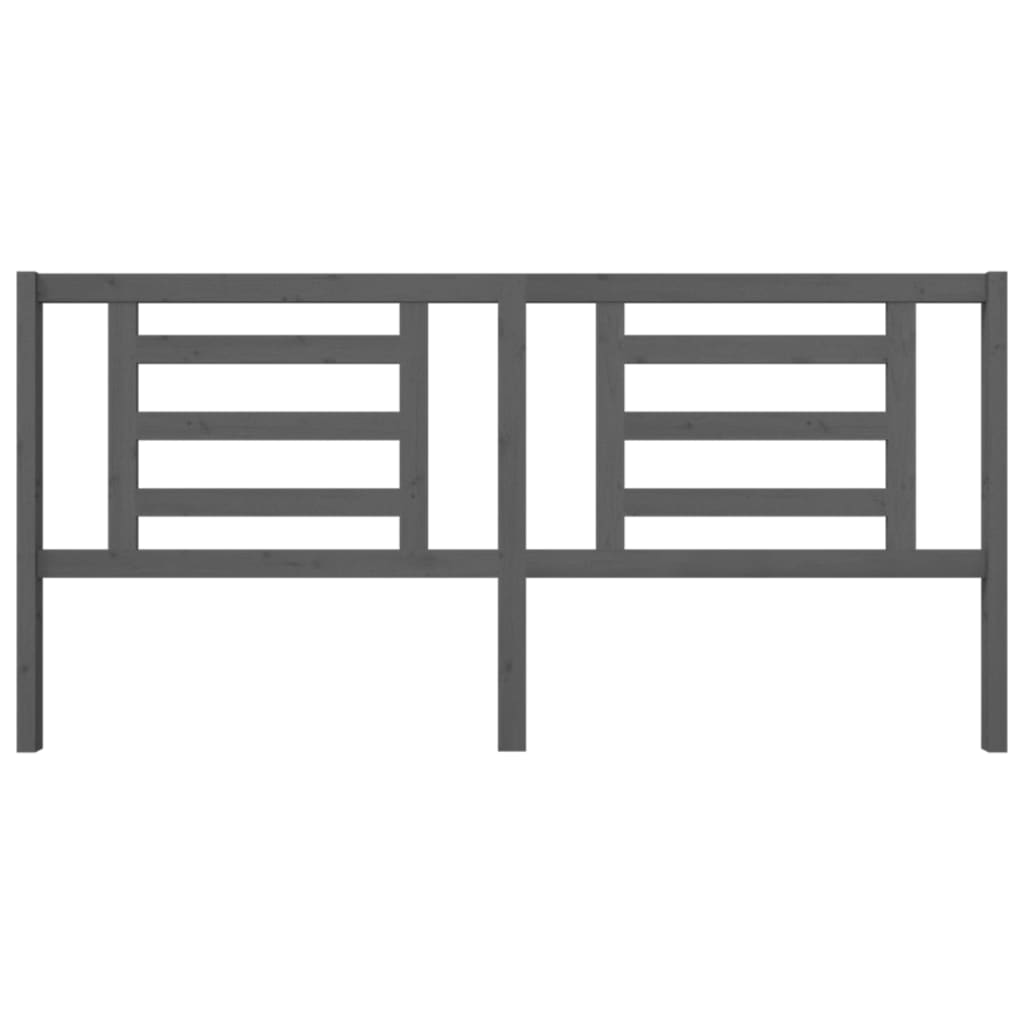 Testiera per Letto Grigia 206x4x100cm in Legno Massello di Pino - homemem39