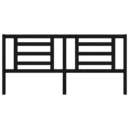 Testiera per Letto Nera 206x4x100 cm in Legno Massello di Pino - homemem39