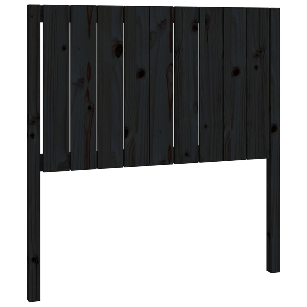 Testiera per Letto Nera 95,5x4x100 cm in Legno Massello di Pino - homemem39