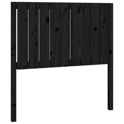 Testiera per Letto Nera 95,5x4x100 cm in Legno Massello di Pino - homemem39