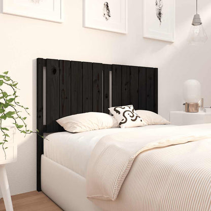 Testiera per Letto Nera 125,5x4x100cm in Legno Massello di Pino - homemem39