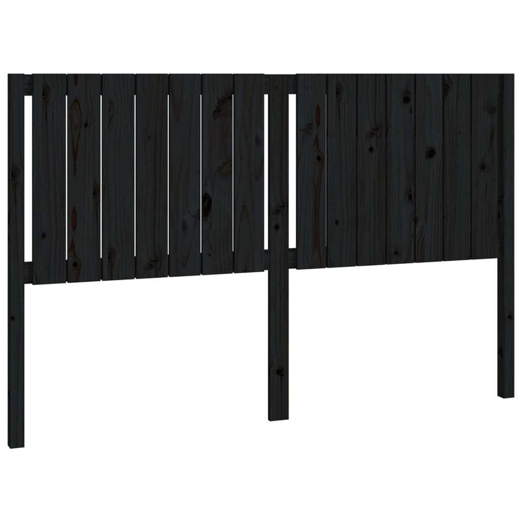 Testiera per Letto Nera 165,5x4x100cm in Legno Massello di Pino - homemem39