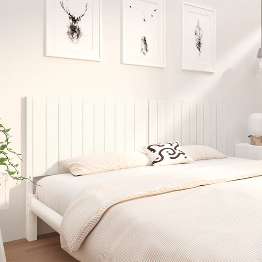 Testiera per Letto Bianca 205,5x4x100 cm Legno Massello di Pino - homemem39