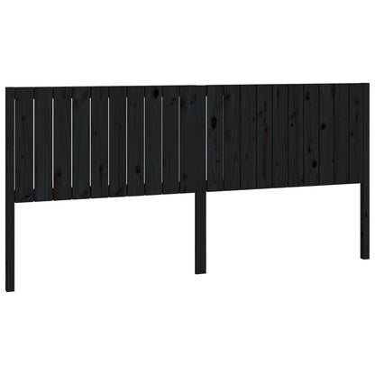Testiera per Letto Nera 205,5x4x100cm in Legno Massello di Pino - homemem39