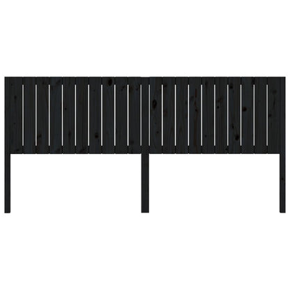 Testiera per Letto Nera 205,5x4x100cm in Legno Massello di Pino - homemem39