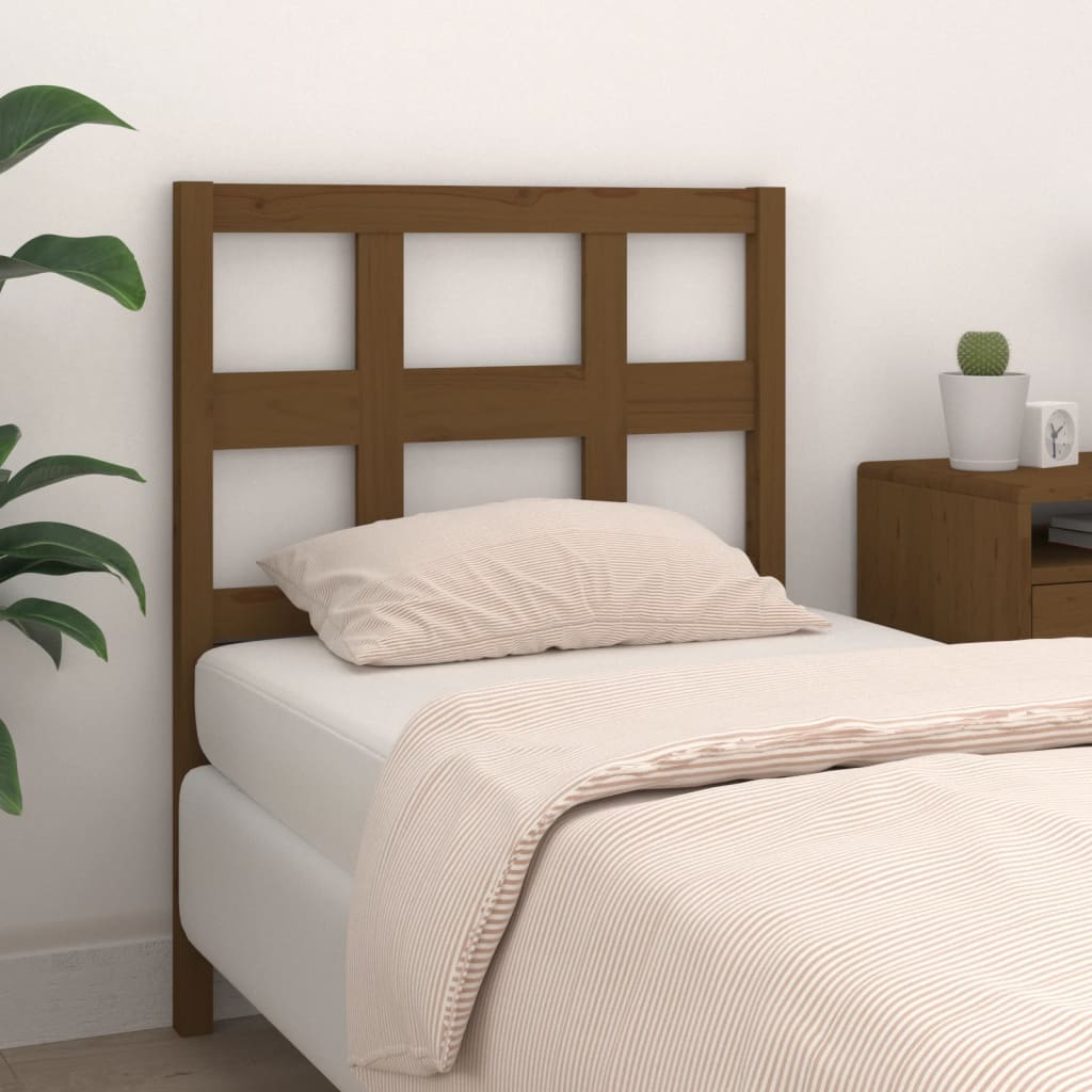 Testiera per Letto ambra 95,5x4x100cm in Legno Massello di Pino - homemem39