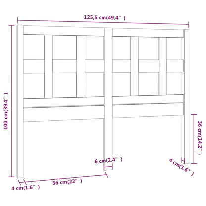Testiera per Letto ambra 125,5x4x100 cm Legno Massello di Pino - homemem39