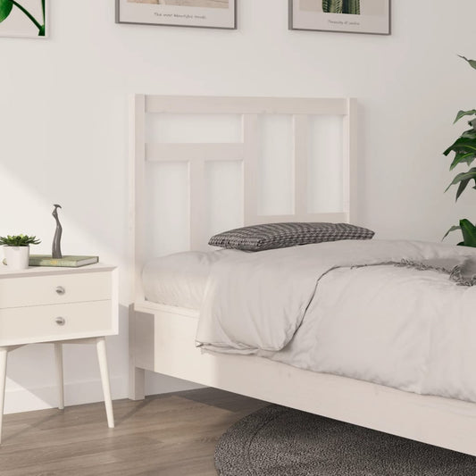 Testiera per Letto Bianca 95,5x4x100 cm Legno Massello di Pino - homemem39