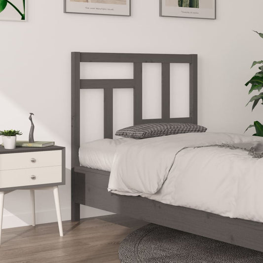 Testiera per Letto Grigia 95,5x4x100 cm Legno Massello di Pino - homemem39