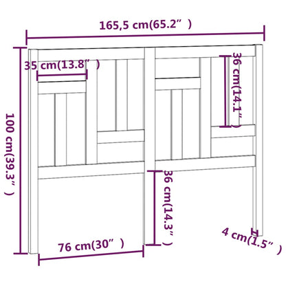 Testiera per Letto 165,5x4x100 cm Legno Massello di Pino | homemem39