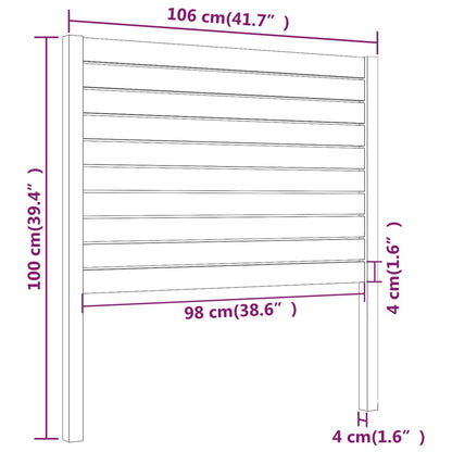 Headboard for Miele Bed 106x4x100 cm in Solid Pine Wood