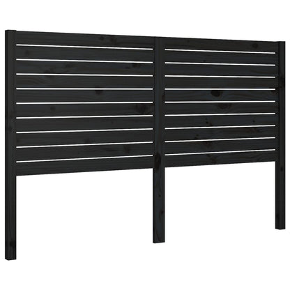 Testiera per Letto Nera 126x4x100 cm in Legno Massello di Pino - homemem39