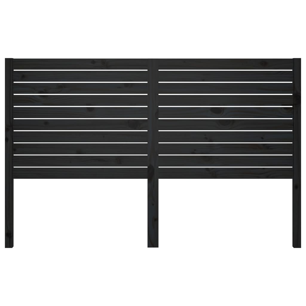 Testiera per Letto Nera 146x4x100 cm in Legno Massello di Pino - homemem39