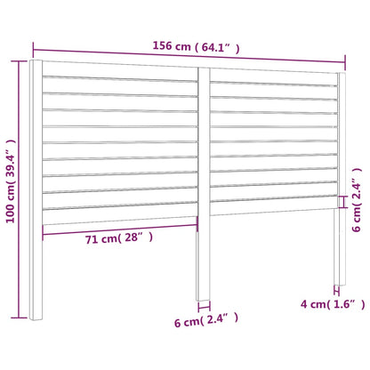 Testiera per Letto 156x4x100 cm in Legno Massello di Pino - homemem39