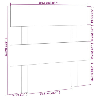 Testiera per Letto Bianca 103,5x3x81 cm Legno Massello di Pino - homemem39