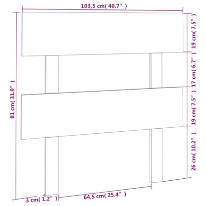 Testiera per Letto Grigia 103,5x3x81 cm Legno Massello di Pino - homemem39
