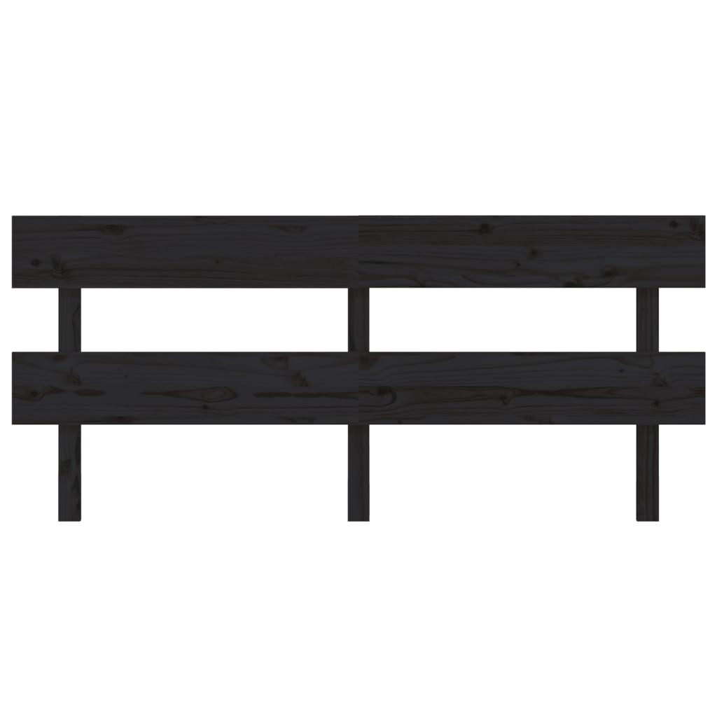 Testiera per Letto Nera 184x3x81 cm in Legno Massello di Pino - homemem39