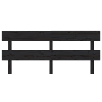Testiera per Letto Nera 204x3x81 cm in Legno Massello di Pino - homemem39