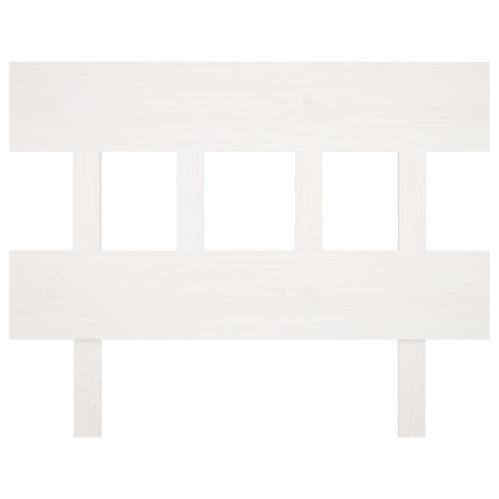 Testiera per Letto Bianca 93,5x3x81cm in Legno Massello di Pino - homemem39