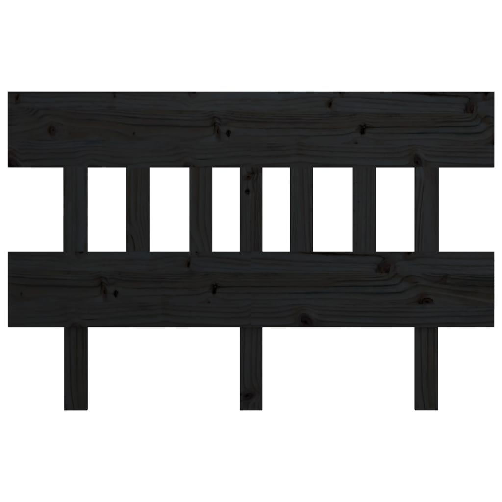 Testiera per Letto Nera 163,5x3x81 cm in Legno Massello di Pino - homemem39