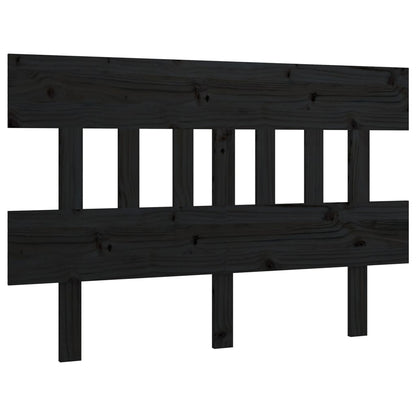 Testiera per Letto Nera 203,5x3x81 cm in Legno Massello di Pino - homemem39