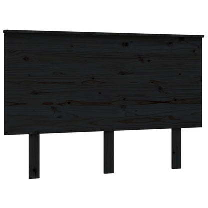 Testiera per Letto Nera 124x6x82,5 cm in Legno Massello di Pino - homemem39