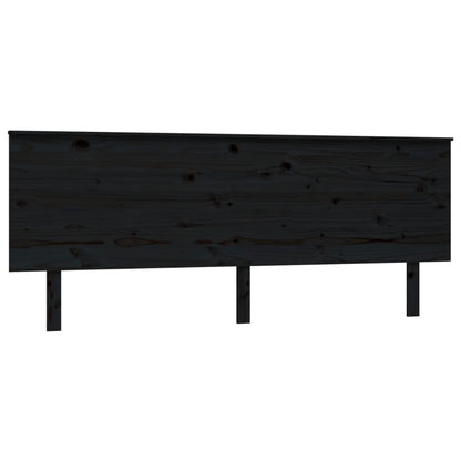 Testiera per Letto Nera 204x6x82,5 cm in Legno Massello di Pino - homemem39