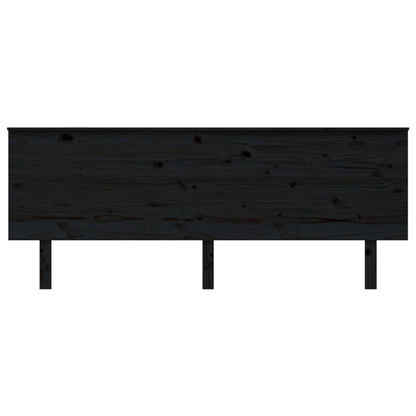 Testiera per Letto Nera 204x6x82,5 cm in Legno Massello di Pino - homemem39