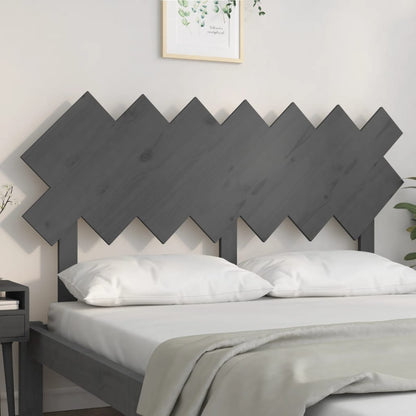 Testiera per Letto Grigia141x3x80,5cm in Legno Massello di Pino - homemem39