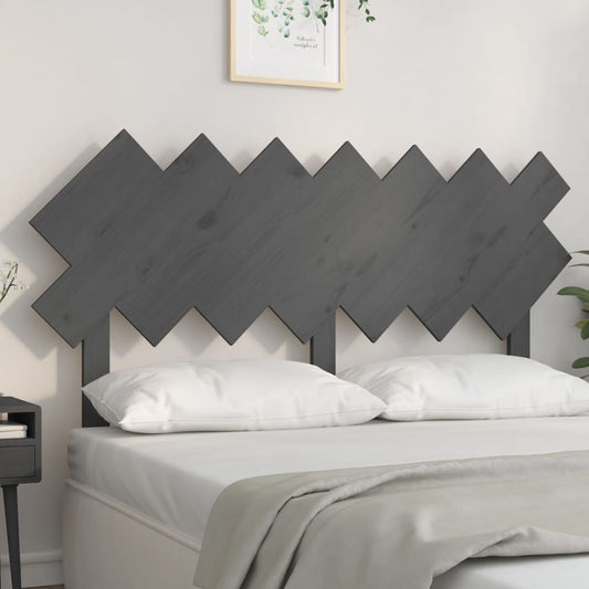 Testiera per Letto Grigia141x3x80,5cm in Legno Massello di Pino - homemem39