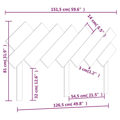 Testiera per Letto Ambra 151,5x3x81 cm Legno Massello di Pino - homemem39