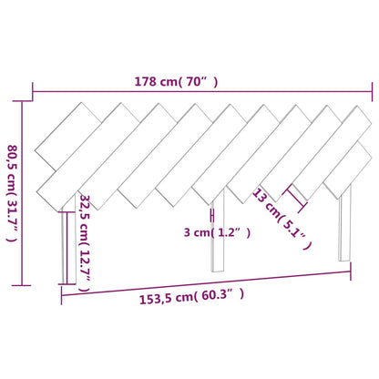 Testiera per Letto Bianca 178x3x80,5 cm Legno Massello di Pino - homemem39