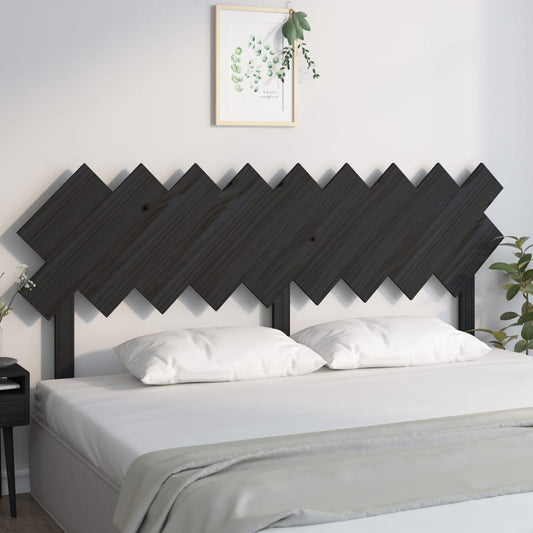 Testiera per Letto Nera 178x3x80,5 cm in Legno Massello di Pino - homemem39