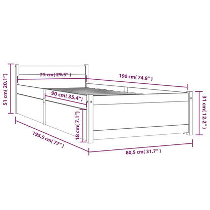 Giroletto con Cassetti 75x190 cm Small Single | homemem39