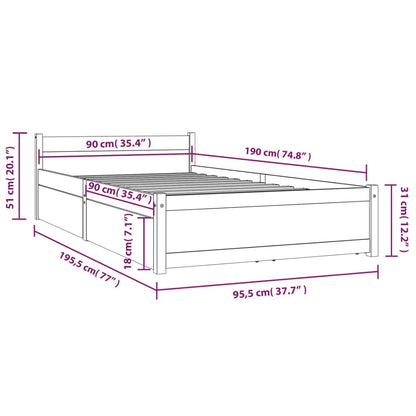 Giroletto con Cassetti 90x190 cm Single | homemem39