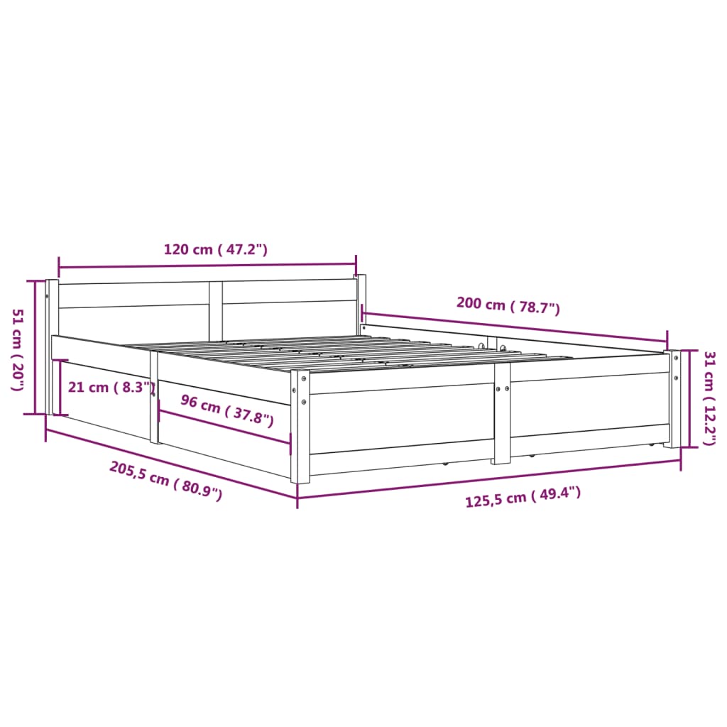 Giroletto con Cassetti 120x200 cm | homemem39