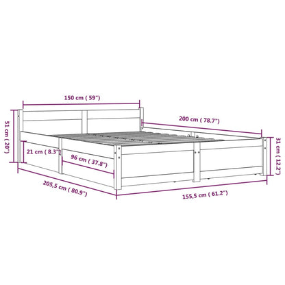 Giroletto con Cassetti Bianco 150x200 cm King Size | homemem39