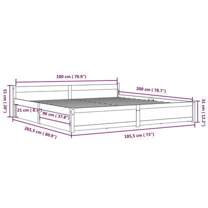 Giroletto con Cassetti Bianco 150x200 cm Super King | homemem39