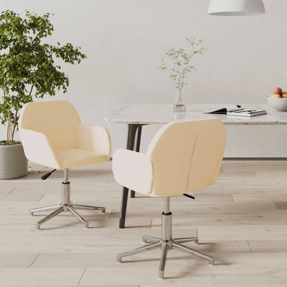 Sedie da Pranzo Girevoli 2 pz Crema in Tessuto | homemem39