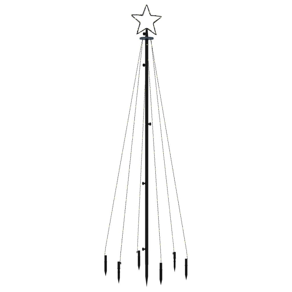 Albero di Natale con Puntale Bianco Freddo 108 LED 180 cm