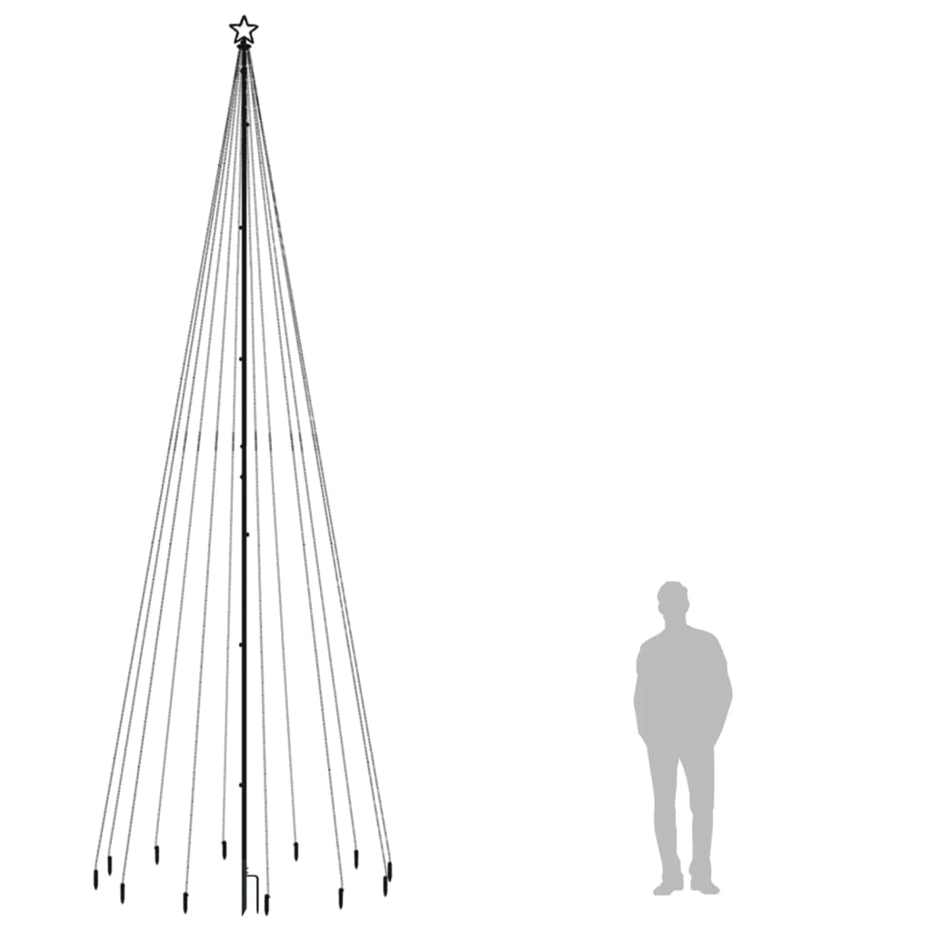 Albero di Natale con Puntale Colorato 732 LED 500 cm