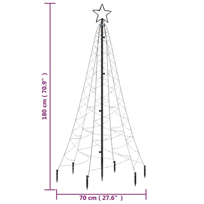 Albero di Natale con Puntale Bianco Freddo 200 LED 180 cm