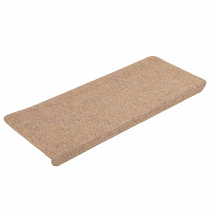 Tappetini Autoadesivi per Scale 15 pz 65x24,5x3,5 cm Beige - homemem39