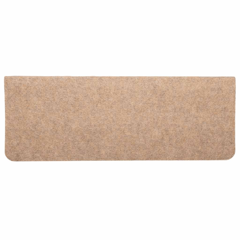 Tappetini Autoadesivi per Scale 15 pz 65x24,5x3,5 cm Beige - homemem39