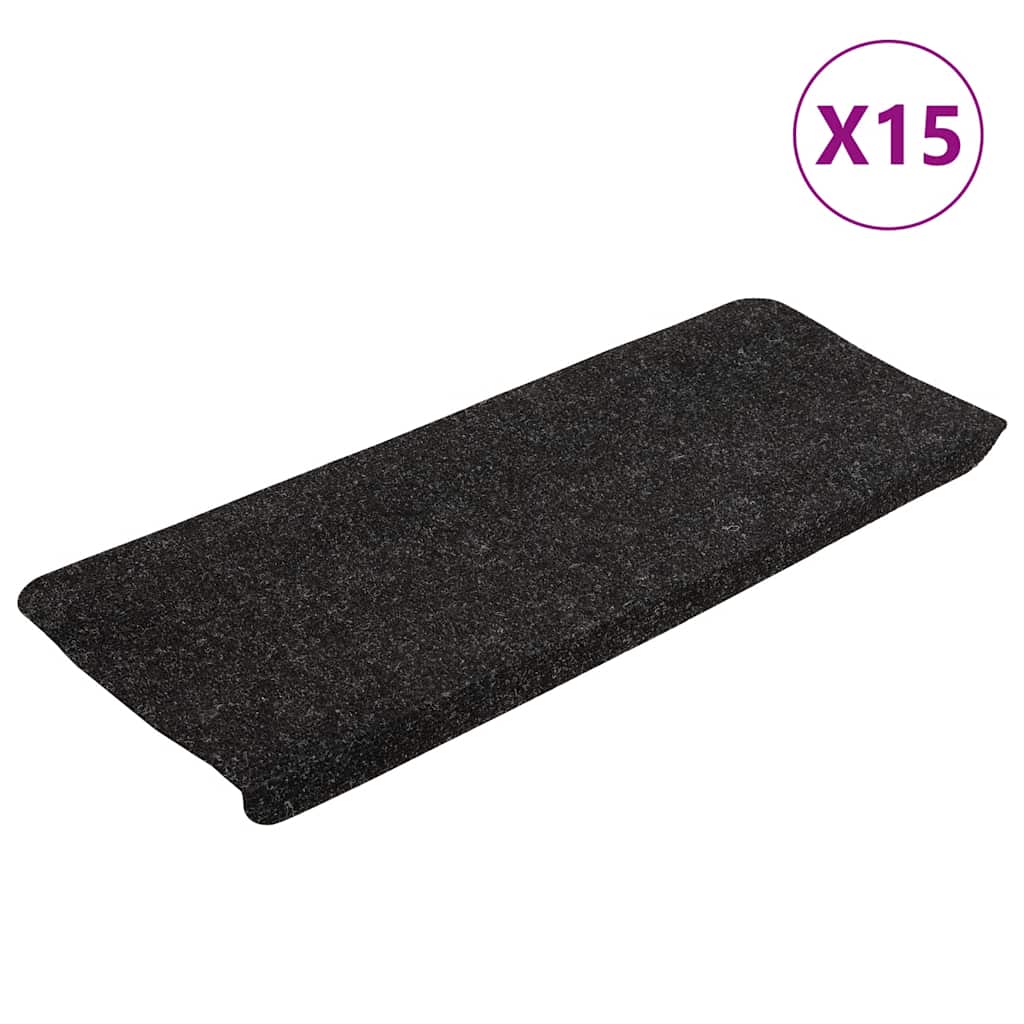 Tappetini Autoadesivi per Scale 15 pz 65x24,5x3,5 cm Antracite - homemem39